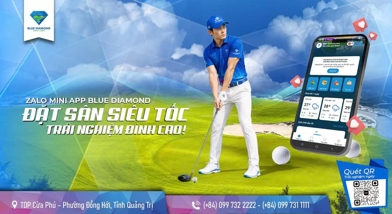 BÍ MẬT ĐẰNG SAU ZALO MINI APP BLUE DIAMOND: TIỆN ÍCH ĐẶT SÂN SIÊU TỐC THU HÚT MỌI GOLFER
