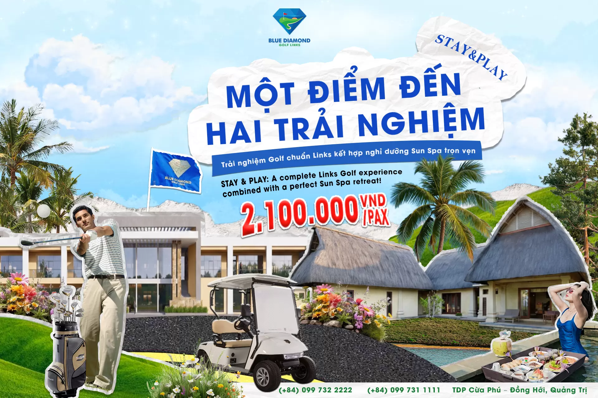 Stay & Play Quảng Trị: Combo Nghỉ Dưỡng & Chơi Golf Đẳng Cấp Chỉ Từ 2.000.000 VNĐ