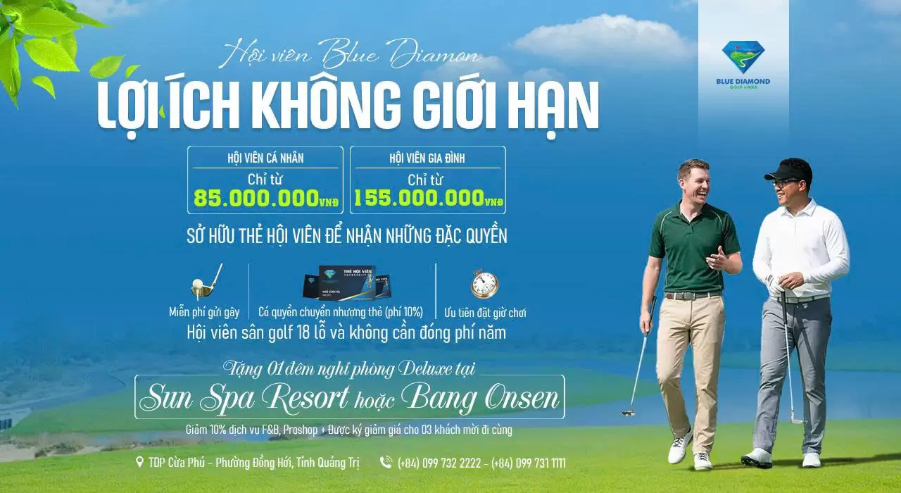 TRỞ THÀNH HỘI VIÊN BLUE DIAMOND GOLF LINKS: TẬN HƯỞNG ĐẶC QUYỀN VÀ ƯU ĐÃI KHÔNG GIỚI HẠN!